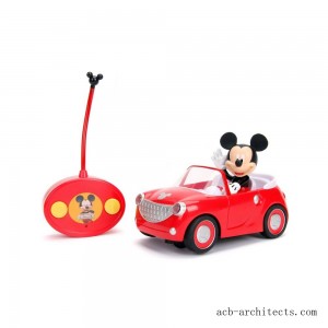 Jada Toys Disney Junior RC Mickey Mouse Club House Roadster Remote Control Vehicle 7" Glossy Red - Sale
